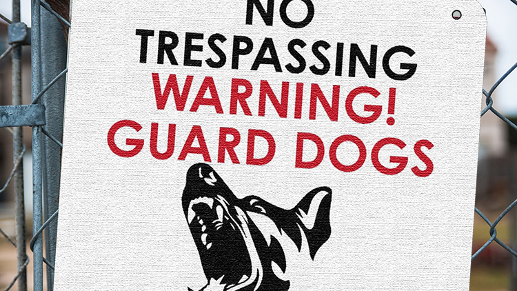 Beware of Guard Dogs sign